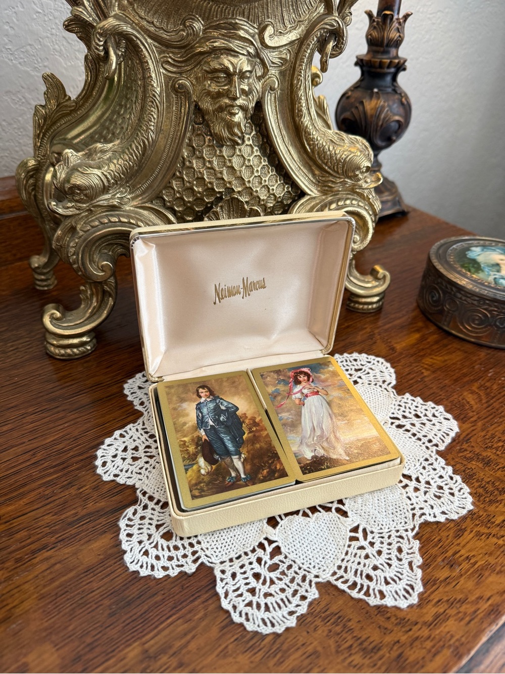 Neiman Marcus Vintage Double Decorative Playing Cards with Pinkie & Blue Boy - Picture 4 of 16